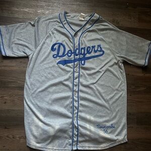 Dodgers Gray and Blue Men's Jersey